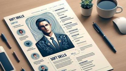 A picture of a resume showing soft skills